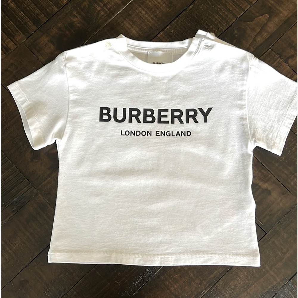 Burberry White Cotton Logo T-Shirt